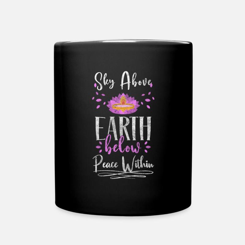 Meditation Seele Mandala - Tasse einfarbig - Schwarz
