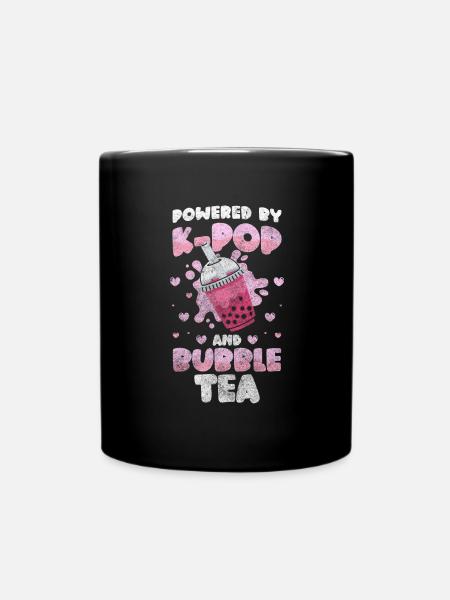 Boba Tea Trend Lecker Trinkhalm - Tasse einfarbig - Schwarz