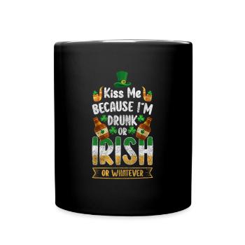 Irish Shamrock Pot Alcohol - Full Colour Mug - black - Front