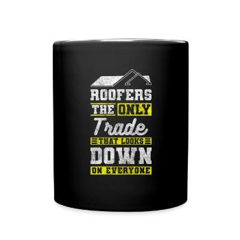 roofer brick houses roofer master - Full Colour Mug - black - Front