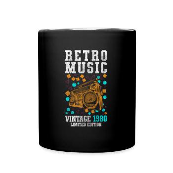 Retro Cassette Radio 80s Party - Full Colour Mug - black - Front