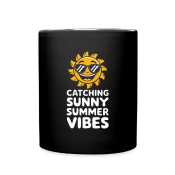 Sunny Summer Moments Vibes Sommer Sonne - Tasse einfarbig - Schwarz - Vorne
