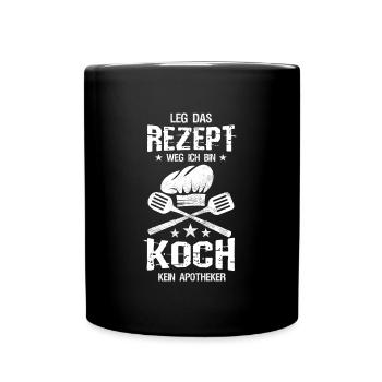 La recette des jambes : le chef cuisine des cadeaux - Mug uni - noir - Devant