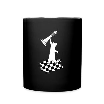 checkmate cat chess piece chessboard - Full Colour Mug - black - Front