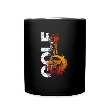 Golf Halloween-Golfer Abschlag zur Geisterstunde - Tasse einfarbig - Schwarz - Vorne
