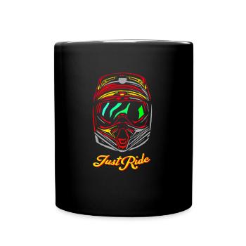 Motorradhelm - Tasse einfarbig - Schwarz - Vorne