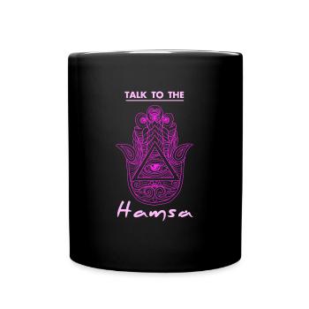 Yoga Hamsa Hand Hindu Buddhism Symbol - Full Colour Mug - black - Front