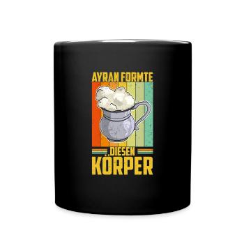 Ayran Döner Kebab Imbiss Getränk Türkei Salz - Tasse einfarbig - Schwarz - Vorne