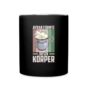 Ayran Döner Kebab Imbiss Getränk Türkei Salz - Tasse einfarbig - Schwarz - Vorne