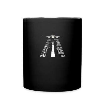 Alphabet d'avion pilote - Mug uni - noir - Devant