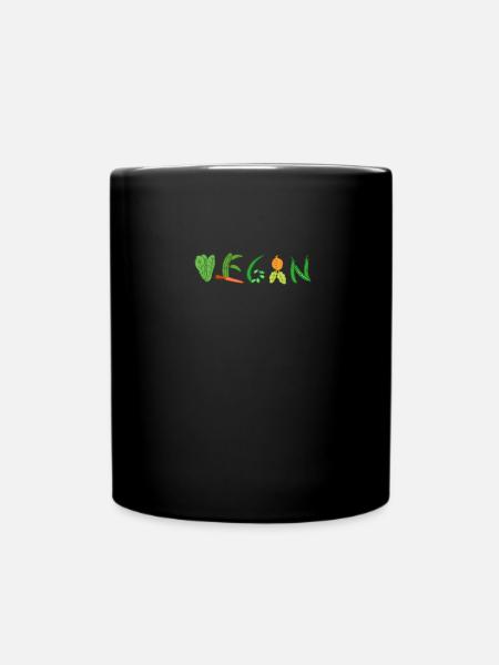 Vegan Vegetable Gift - Tasse einfarbig - Schwarz