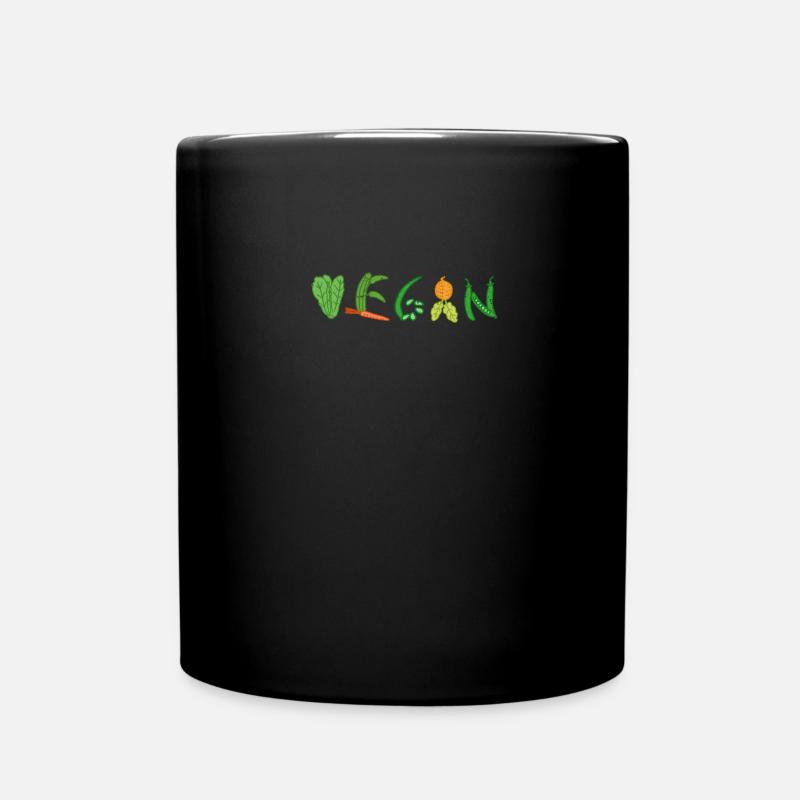 Vegan Vegetable Gift - Tasse einfarbig - Schwarz