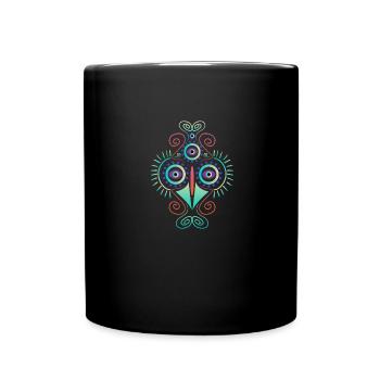 Psychedelics bird pattern gift idea - Full Colour Mug - black - Front