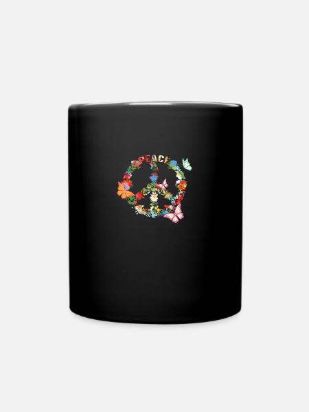peace - Tasse einfarbig - Schwarz