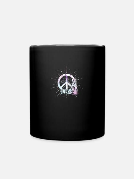 peace - Tasse einfarbig - Schwarz