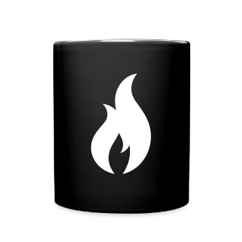 Flames icon vector for own designs - Full Colour Mug - black - Front
