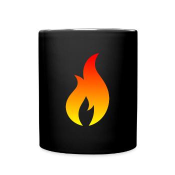 Flame icon | Fire symbol for your own designs - Full Colour Mug - black - Front