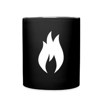 Flame icon | Fire symbol vector - Full Colour Mug - black - Front