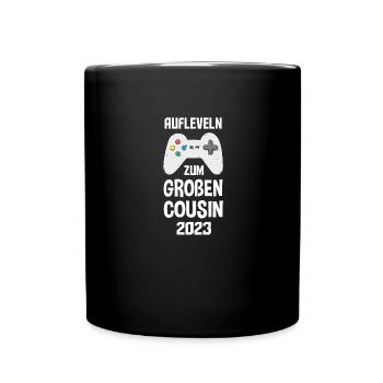 Großer Cousin 2023 Gaming Gamer Geschenk - Tasse einfarbig - Schwarz - Vorne