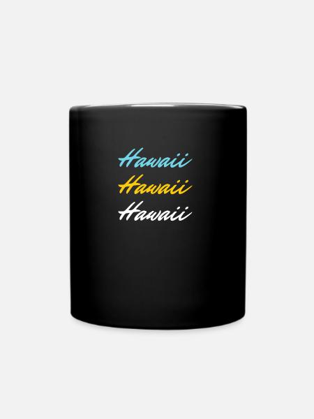 Hawaii farbig - Tasse einfarbig - Schwarz