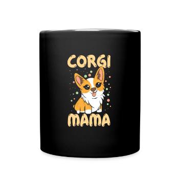 Corgi Mama Funny Corgi Dog Owner - Tasse einfarbig - Schwarz - Vorne