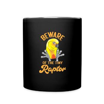 Méfiez-vous du petit rapace drôle de perroquet cockatiel - Mug uni - noir - Devant