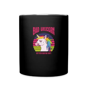 Bad Unicorn Club better watch out - Tasse einfarbig - Schwarz - Vorne
