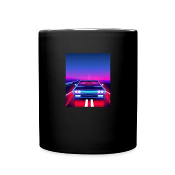 Vaporwave Aesthetic Vintage Highway - Tasse einfarbig - Schwarz - Vorne