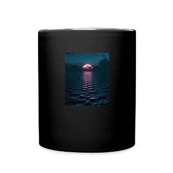 Vaporwave Esthétique Sunset Sea - Mug uni - noir - Devant