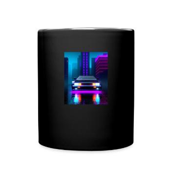 Vaporwave Aesthetic Sports Car Rain Gratte-ciel - Mug uni - noir - Devant