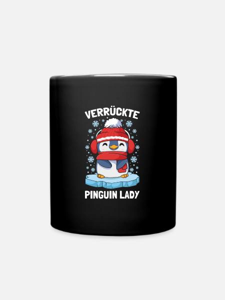 Pinguine Verrückte Pinguin Lady - Tasse einfarbig - Schwarz