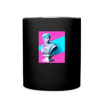 Vaporwave Statue Römische Büste - Tasse einfarbig - Schwarz - Vorne