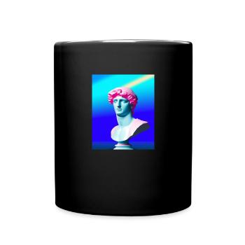 Vaporwave Statue Römische Büste - Tasse einfarbig - Schwarz - Vorne
