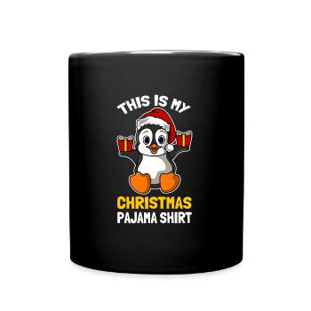 This Is My Christmas Pajama Shirt Süßer Pinguin - Tasse einfarbig - Schwarz - Vorne