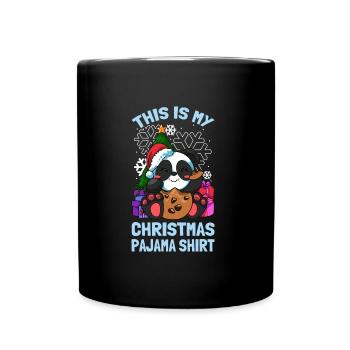 Santa Panda This Is My Christmas Pajama - Full Colour Mug - black - Front