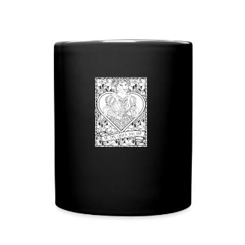 Sei die Königin Vintage Lioness Fantasy Tier Glam G - Tasse einfarbig - Schwarz - Vorne
