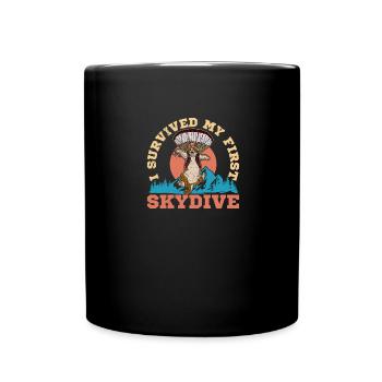 Catdiver Skydiver Skydiving paraglider flying - Tasse einfarbig - Schwarz - Vorne