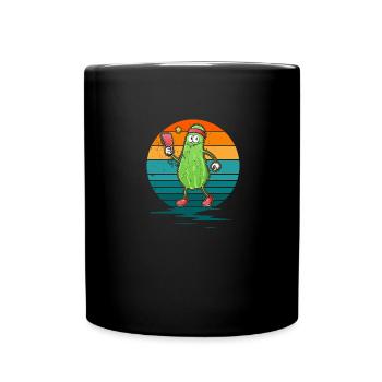 Pickle Gurke Pickelball Lustig Schläger - Tasse einfarbig - Schwarz - Vorne