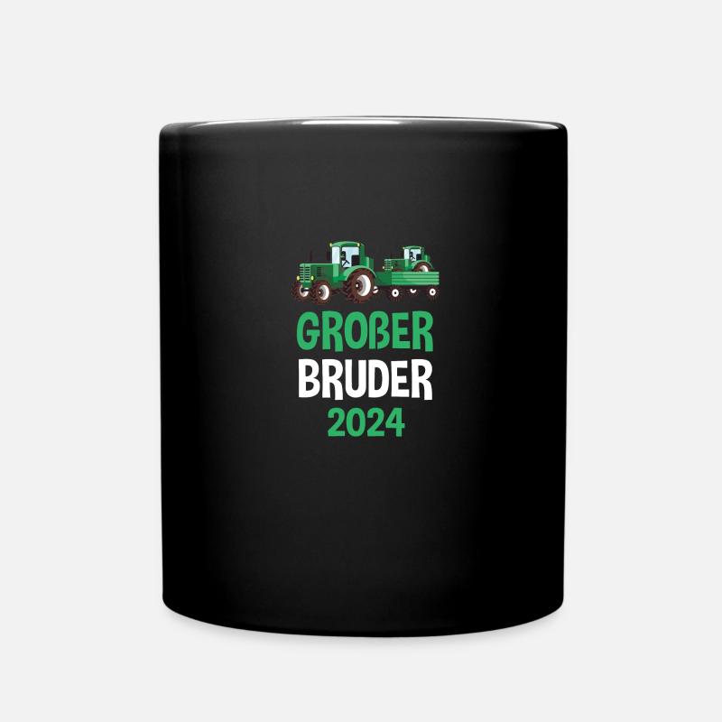 Großer Bruder 2024 Traktor Geschenk - Tasse einfarbig - Schwarz