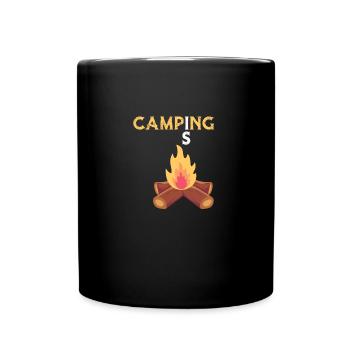 Camping is fire - Full Colour Mug - black - Front