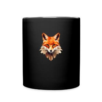 Geometrischer Fuchs - Tasse einfarbig - Schwarz - Vorne