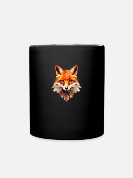 Geometrischer Fuchs - Tasse einfarbig - Schwarz