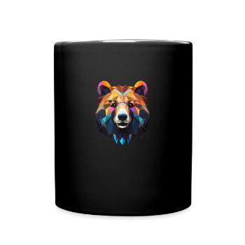 Modern Artistry - Geometric Bear Design - Full Colour Mug - black - Front
