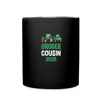 großer cousin 2025 traktor - Tasse einfarbig - Schwarz - Vorne