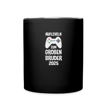 großer bruder 2025 gamer - Tasse einfarbig - Schwarz - Vorne