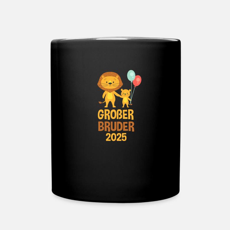 Großer Bruder 2025 Löwe Geschenk - Tasse einfarbig - Schwarz