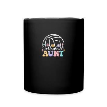Beach volleyball aunt court for - Full Colour Mug - black - Front
