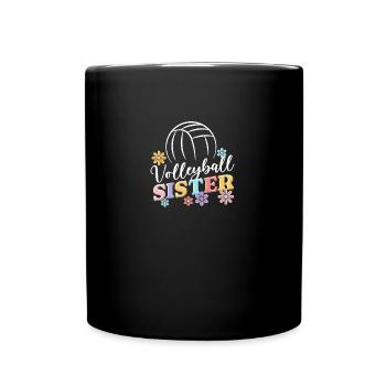 Girl beach volleyball sister, - Full Colour Mug - black - Front