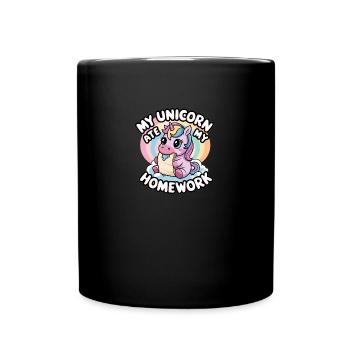 My unicorn has eaten my homework - Full Colour Mug - black - Front