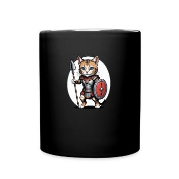 Cat Roman Warrior Cat Gift - Full Colour Mug - black - Front